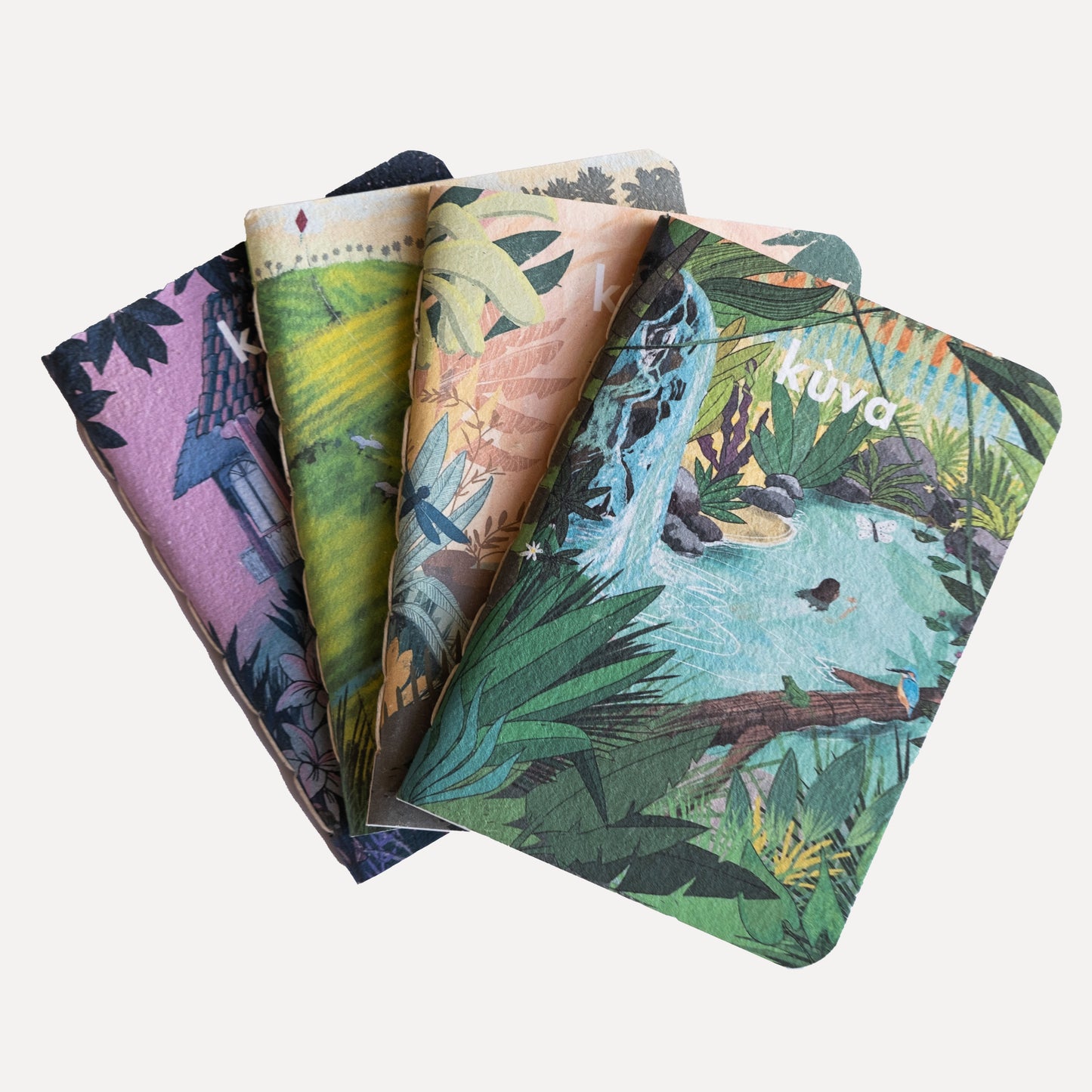 Kuva Recycled Cotton Handmade Books - Gift pack - 4 designs - 100 pgs - A6