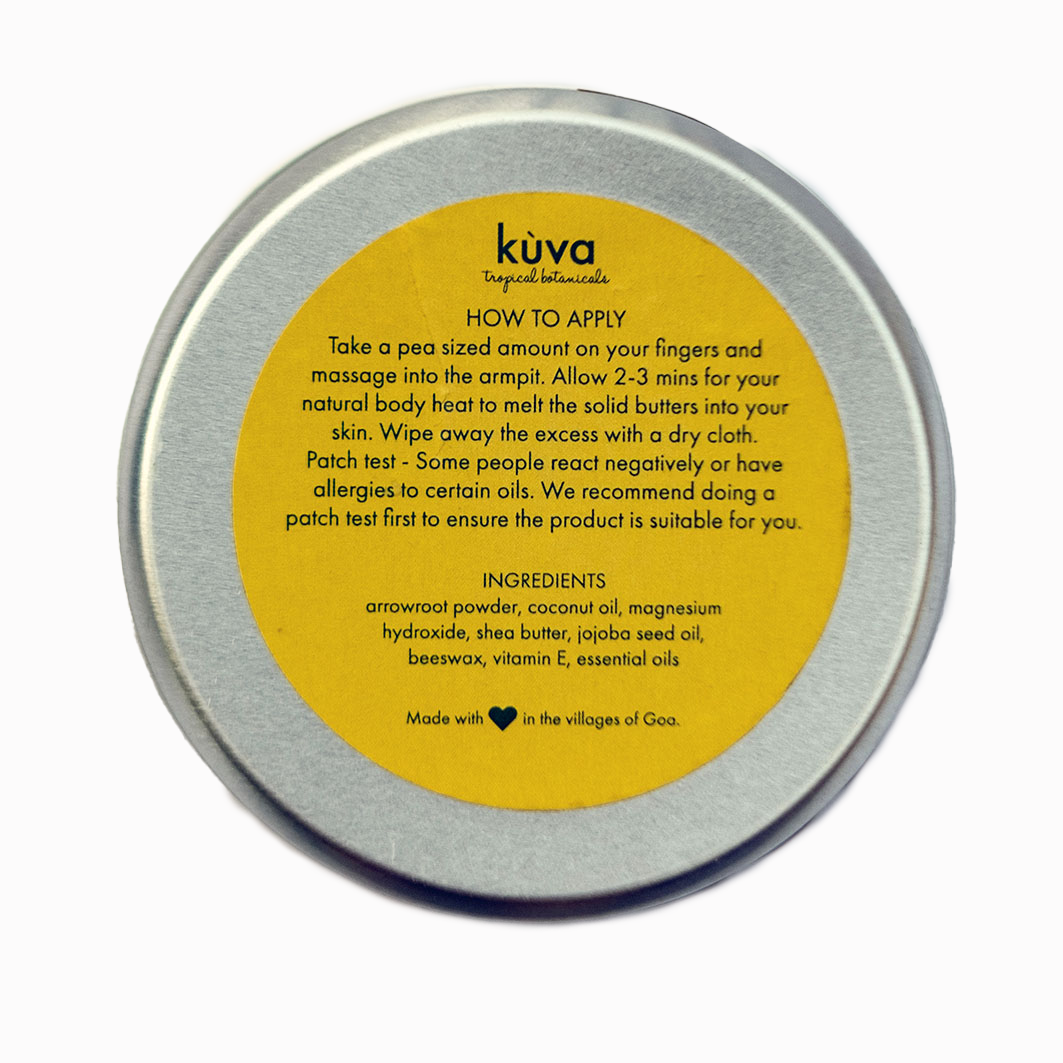 'Sangolda Summer' Deodorant Balm - 100 gms - Lemongrass & Ginger ~Baking Soda Free~