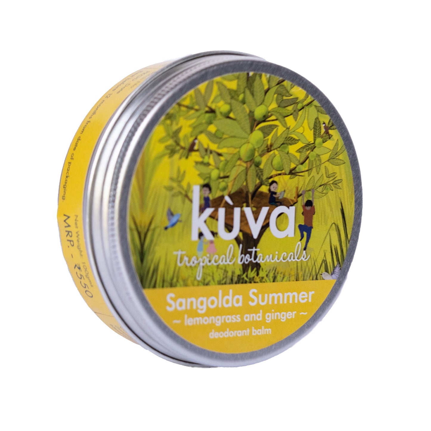 'Sangolda Summer' Deodorant Balm - 100 gms - Lemongrass & Ginger ~Baking Soda Free~
