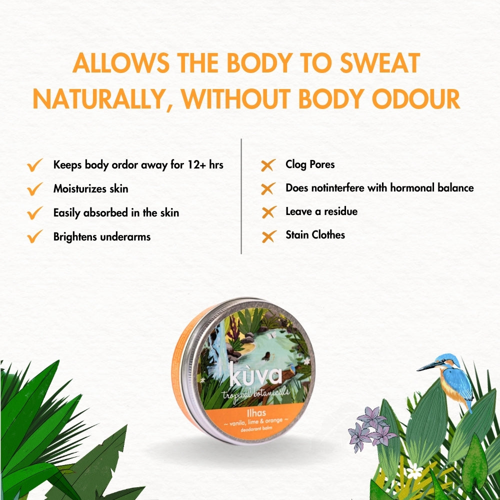 Deodorant Balm - "Ilhas" - Vanilla, Orange & Lime