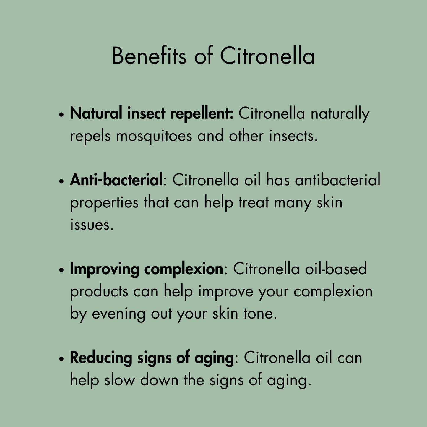 "Citronella"  -  Natural gel-based Mosquito Repellent - Citronella oil & Aloe gel
