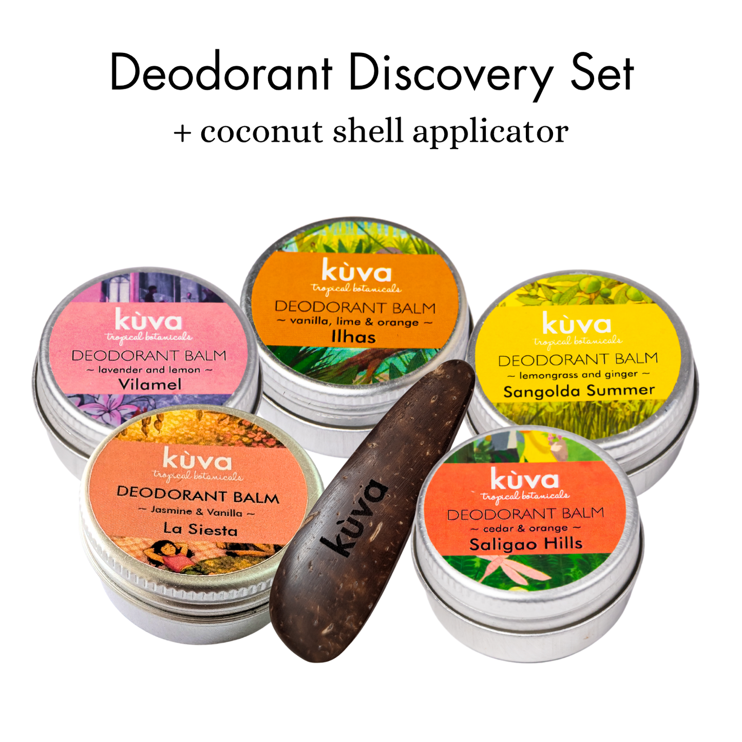 Deodorant Discovery Set ~ travel size ~ + Coconut Shell Applicator