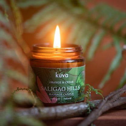 "Saligao Hills" Body Massage Candle | Cedar & Orange | Melt & Pour