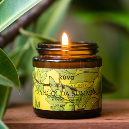 "Sangolda Summer" Body Massage Candle | Lemongrass & Ginger | Melt & Pour